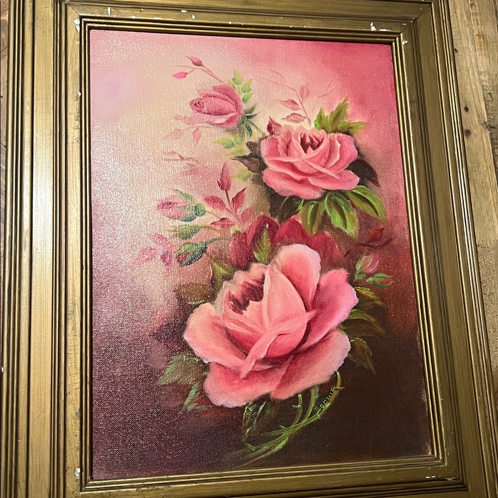Vintage Rose Painting #2 *RESERVED for Tina*